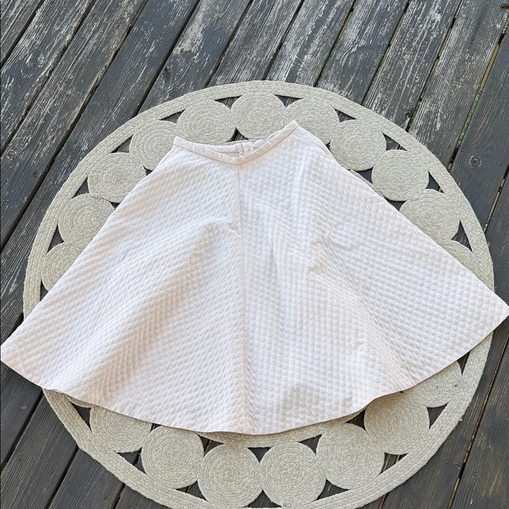 H&M pink polkadot midi circle skirt